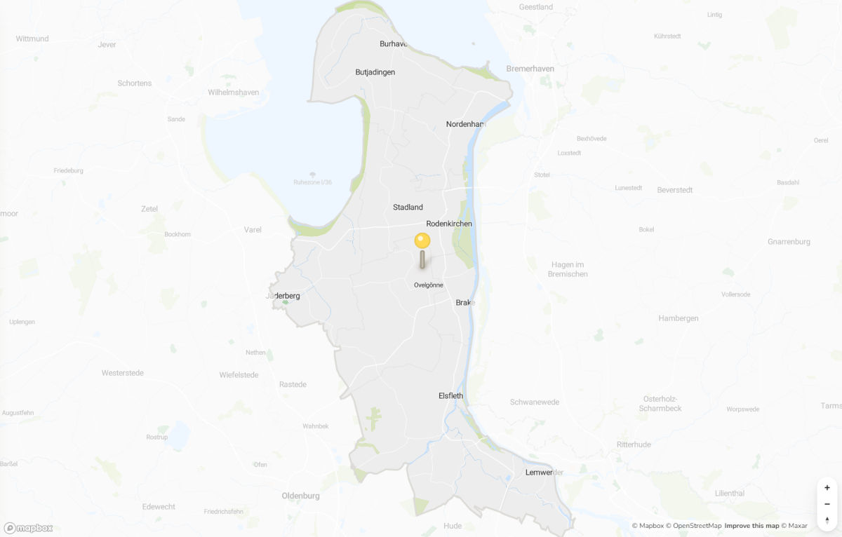 Die Karte, auf der am Ende der Umfrage Ideen für die Wesermarsch angegeben werden können.